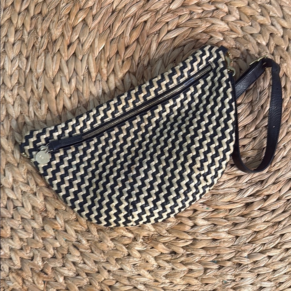 Clare V Black and Cream Crossbody Bag